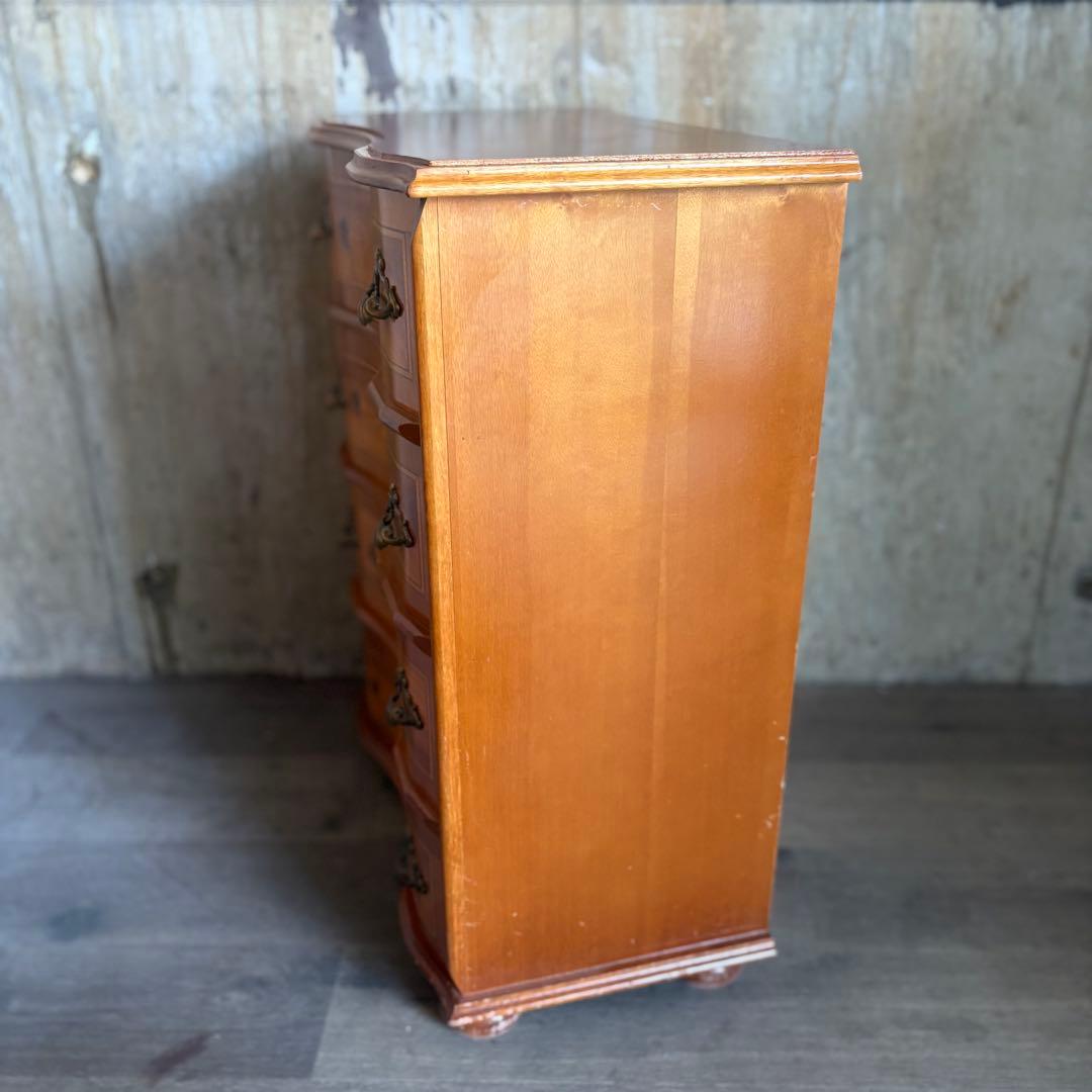 イタリア　MOR-RENS社　象嵌チェスト　4段　ミドルチェスト　マホガニー　②