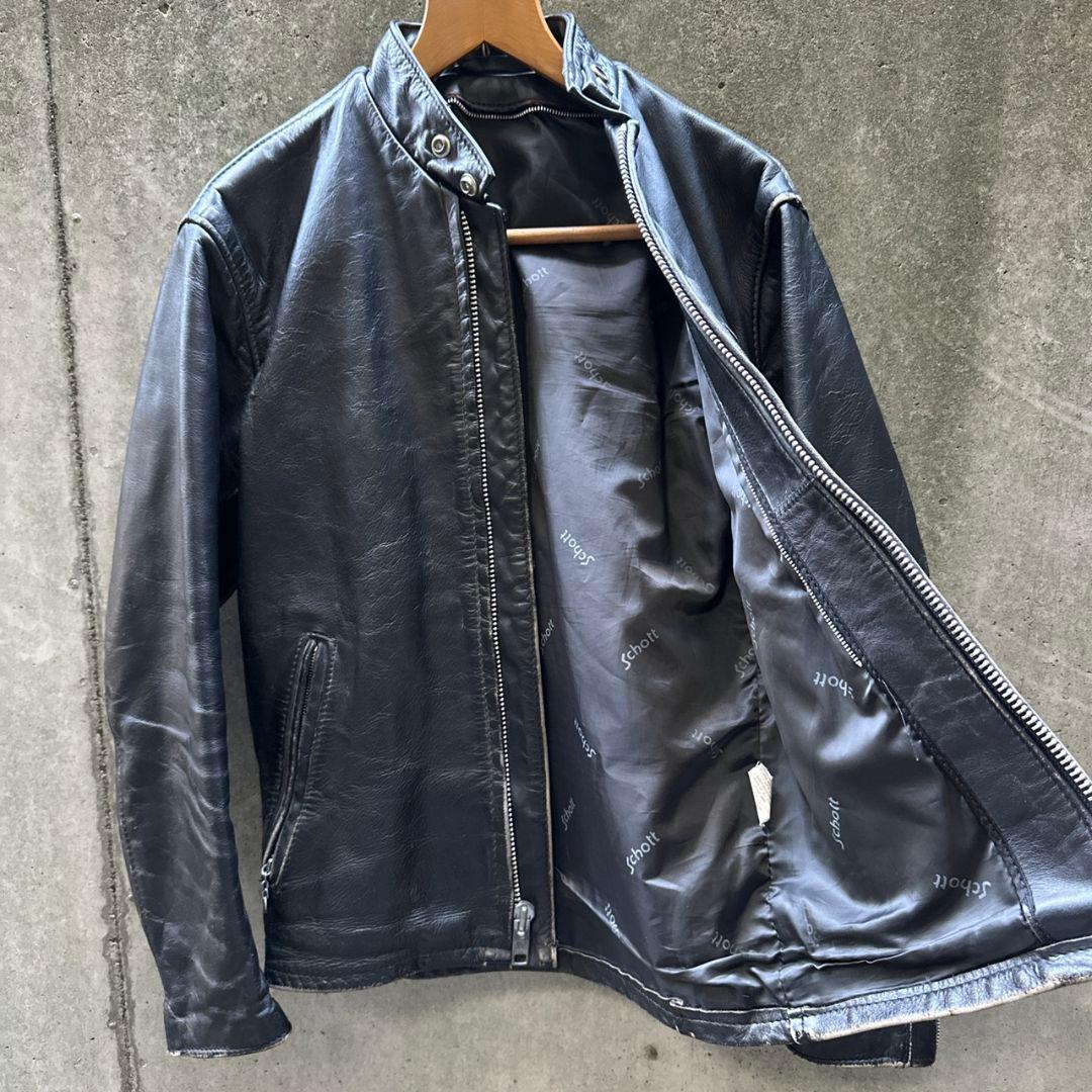 【USA製】schott スタンドカラー シングルライダース 641