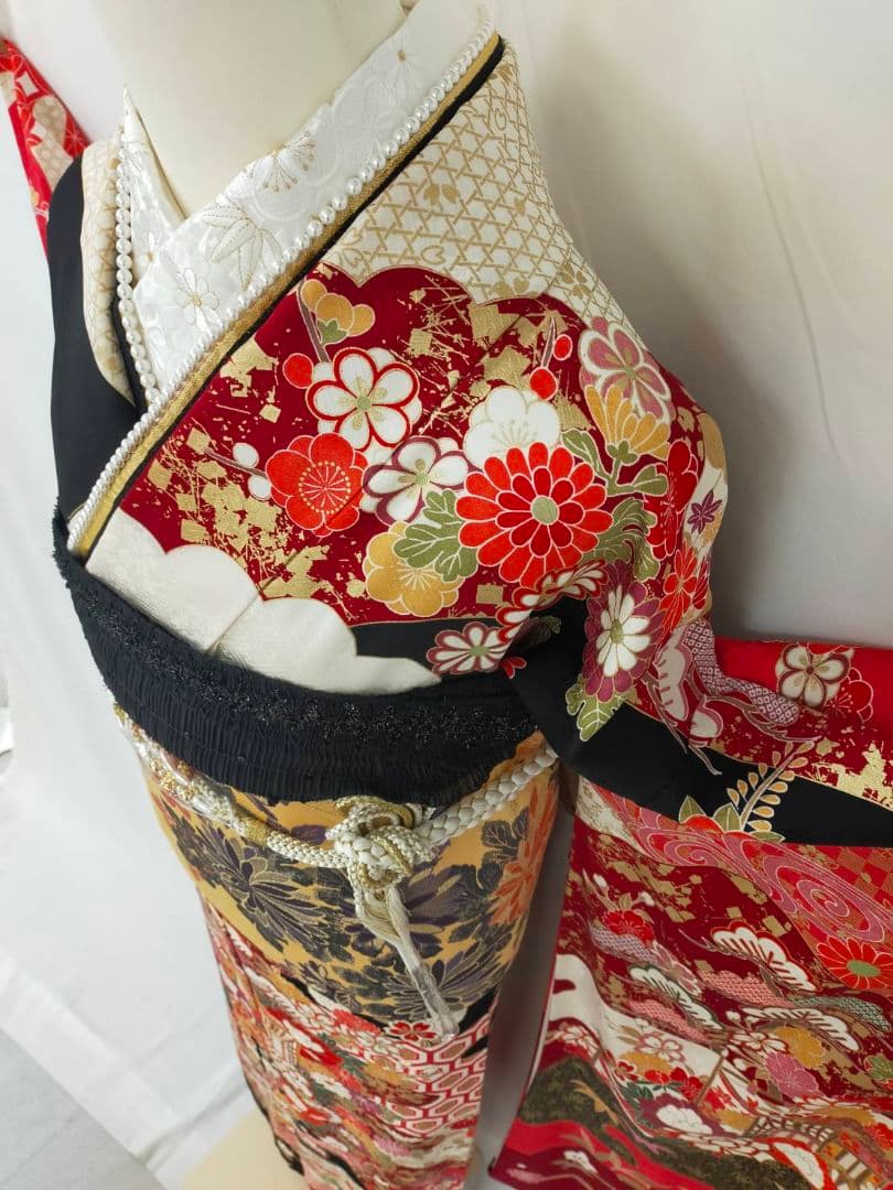 売約済み【WA-Modern】★★正絹　振袖3点セット(振袖袋帯長襦袢)★★