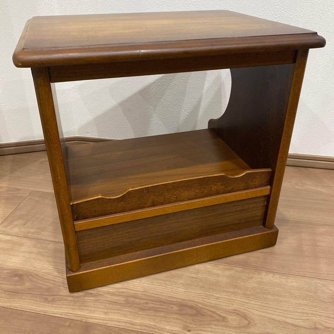 カリモク サイドテーブル ナイトテーブル 電話台　回転