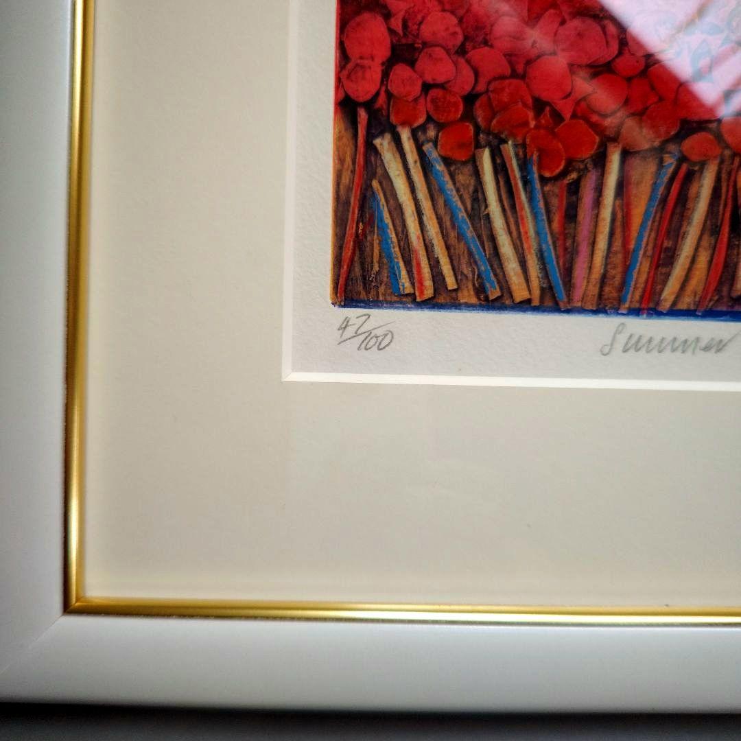 特価◯絵画 カラー銅版画 額装品