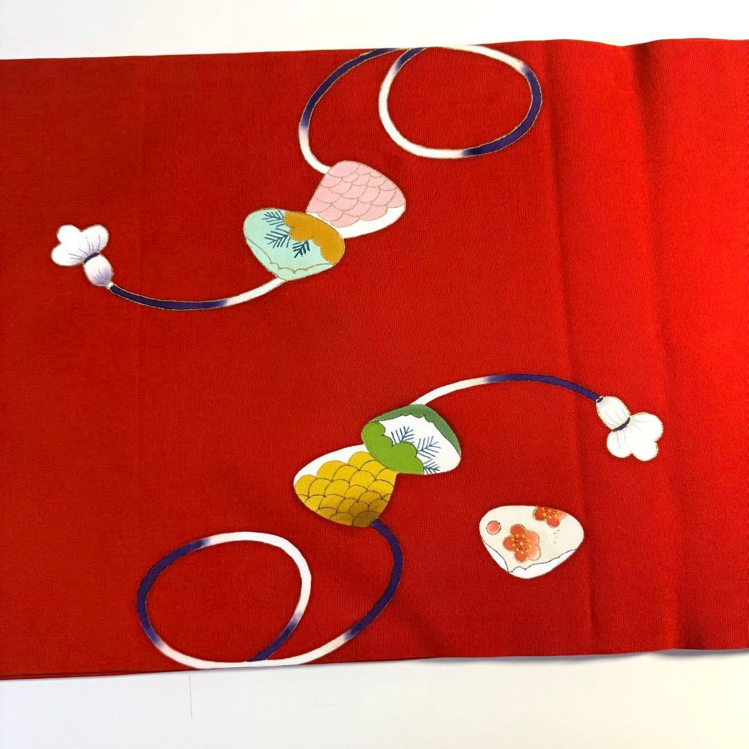 5k2747 名古屋帯　絹　塩瀬帯　猫　赤　黒　ピンク　青　金色　花柄　和装