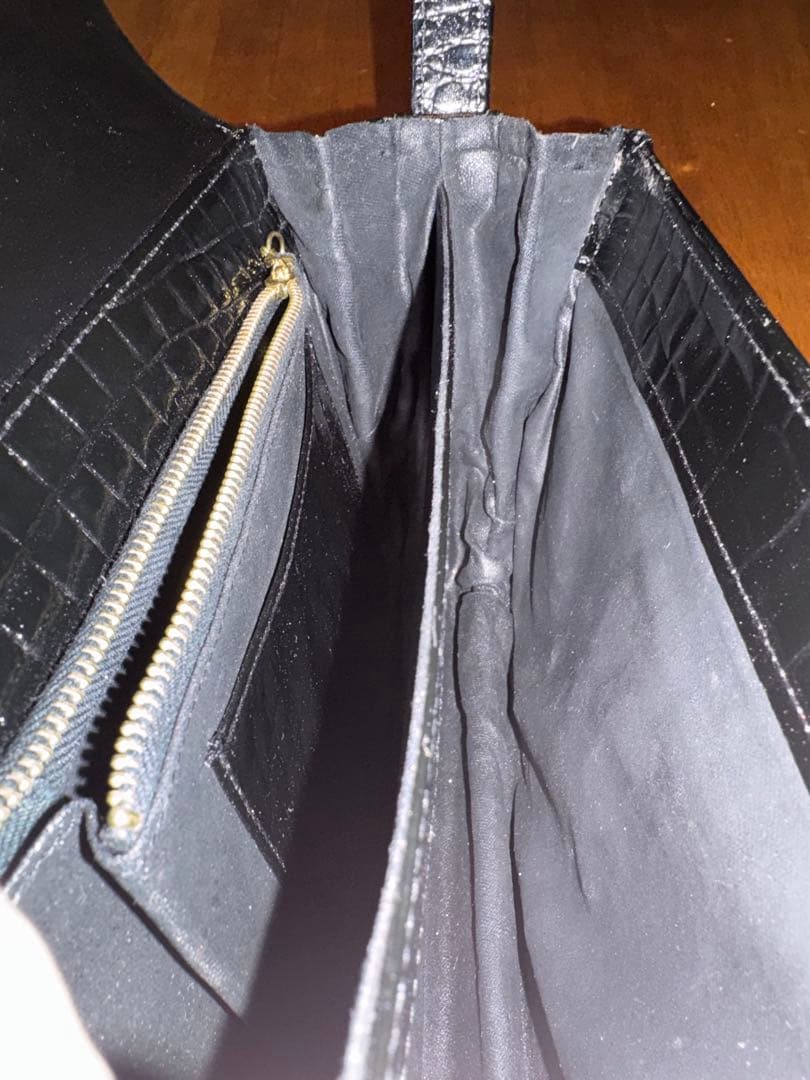 Celineオールドセリーヌ エナメル 型押し ショルダバッグ 黒