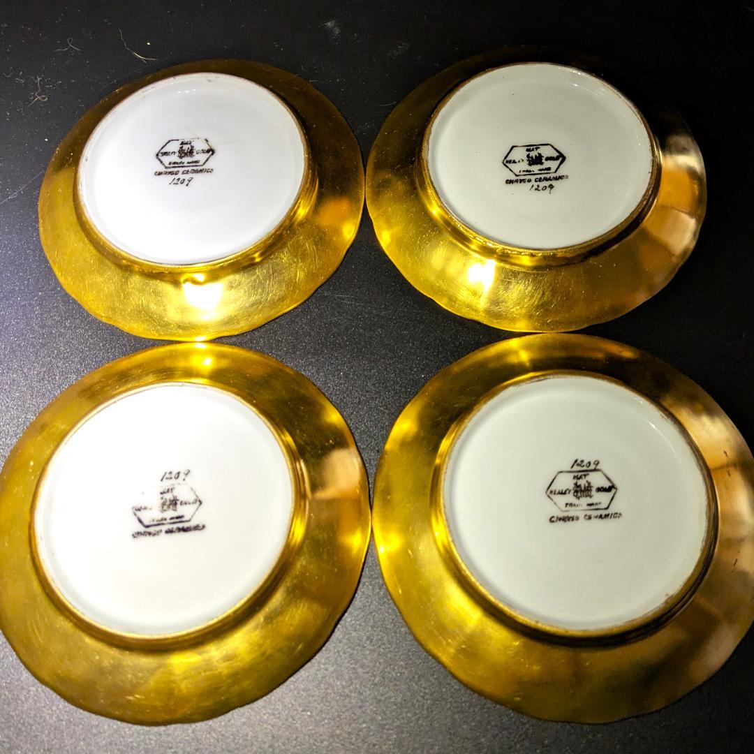 深淵なる金彩★4個セット★healey デミタスカップソーサー ゴールド