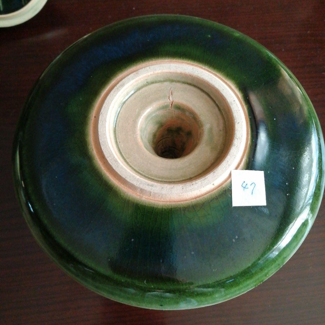 瀬戸焼　亀井清市　青織部香炉　19cm