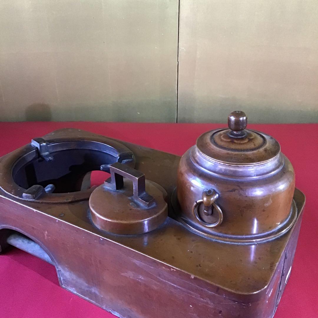 小型銅壺　小型火鉢　囲炉裏　明治期　時代物　　B-2