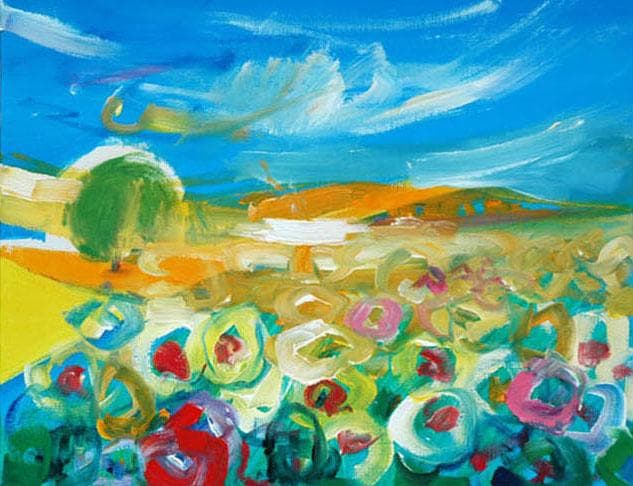 油絵 菅家令子 絵 絵画 インテリア uF6-050610 風景