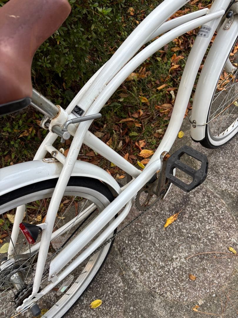 カリフォルニアスタイル ビーチクルーザー 26インチ ホワイト引取り限定