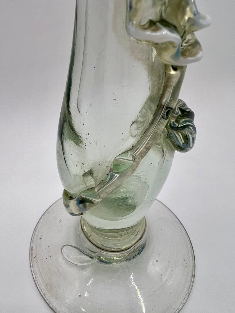 ウランガラス　花瓶　大正ロマン　赤縁フリル　電笠　氷コップ　飴屋瓶　アンティーク