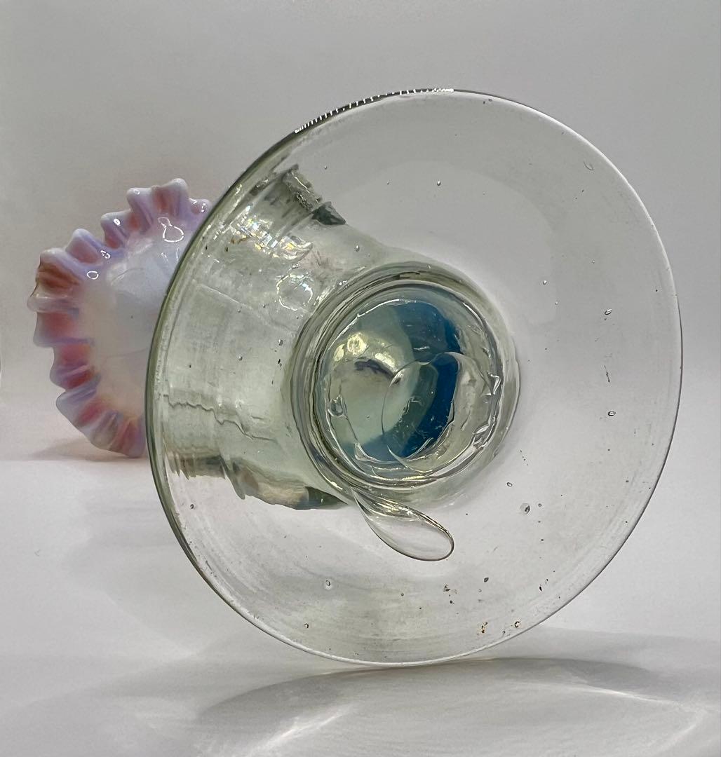 ウランガラス　花瓶　大正ロマン　赤縁フリル　電笠　氷コップ　飴屋瓶　アンティーク