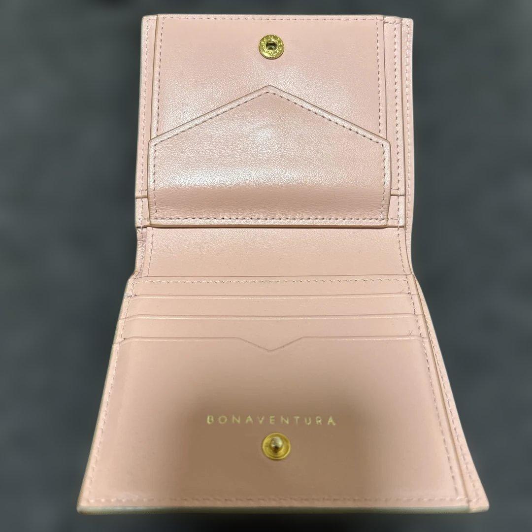 Bonaventura 二つ折り財布 ベージュ コーラル