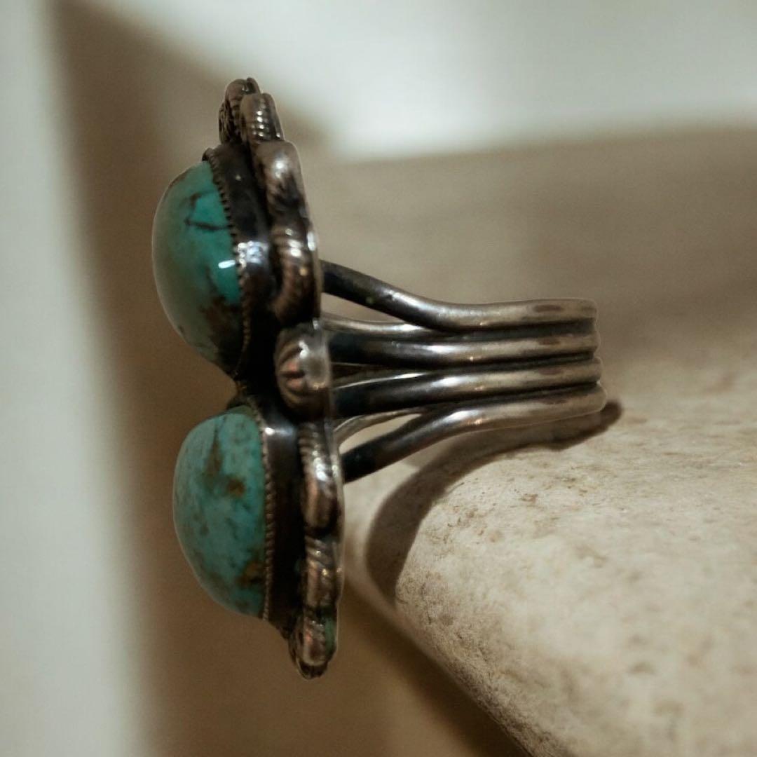 インディアンジュエリー ターコイズ ダブルストーントルコ石 ネイティブアメリカン