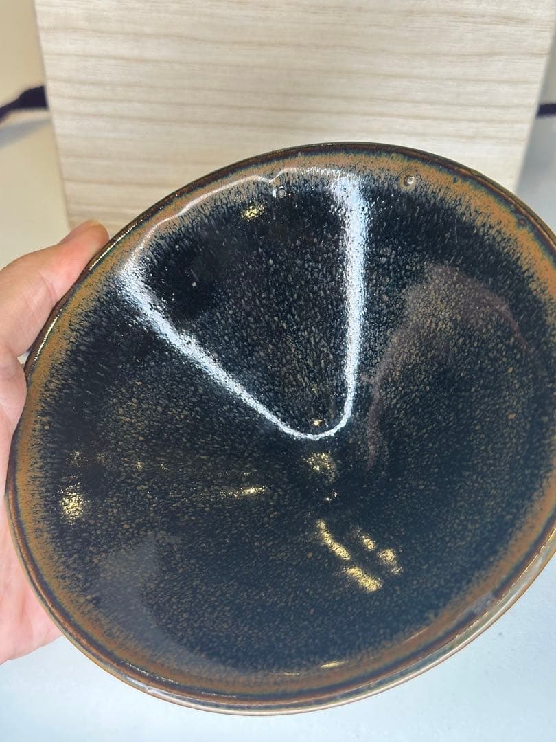 中国 唐物 天目黒碗 古陶 茶碗 茶道具 共箱付き