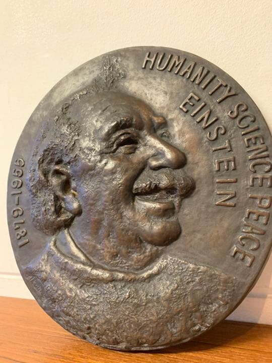 レリーフ　アインシュタイン　Einstein 作家物　サインあり　アイアン