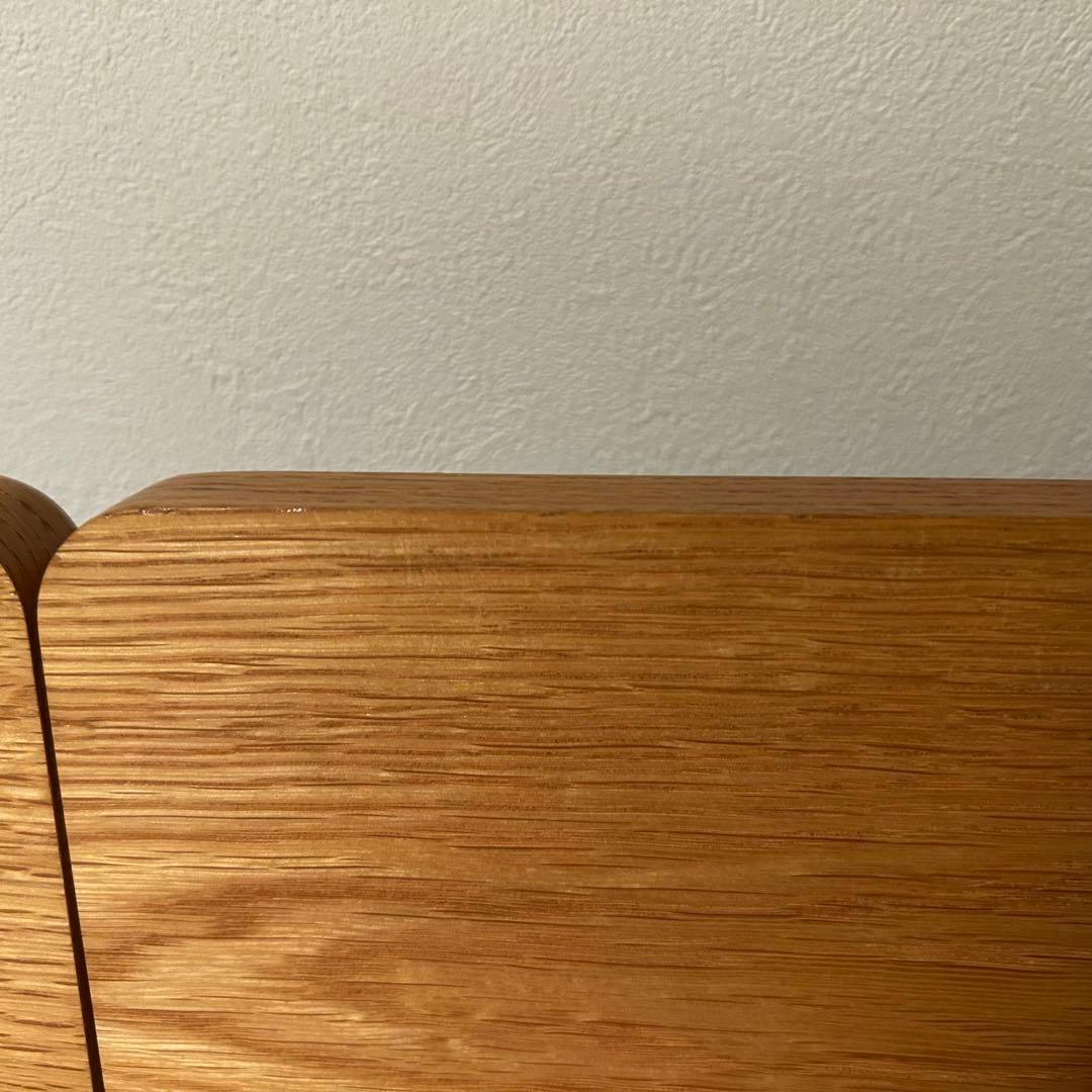 無印良品　木製ベッドフレーム シングル　オーク　脚付　ヘッドボード付　(右)