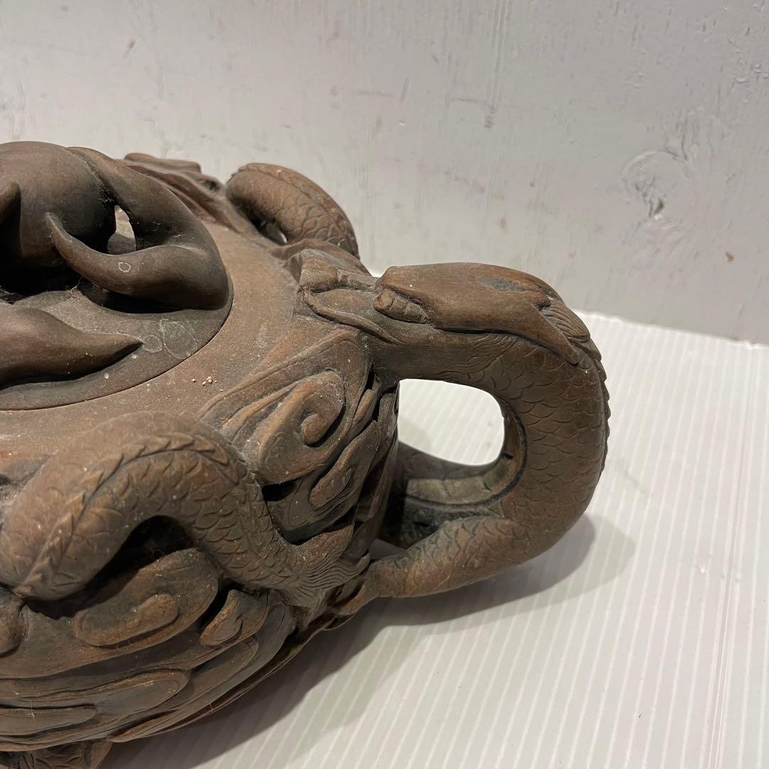 中国土産　急須　中国宜興 魚化龍　中国茶器　年代物　一点もの　アンティーク
