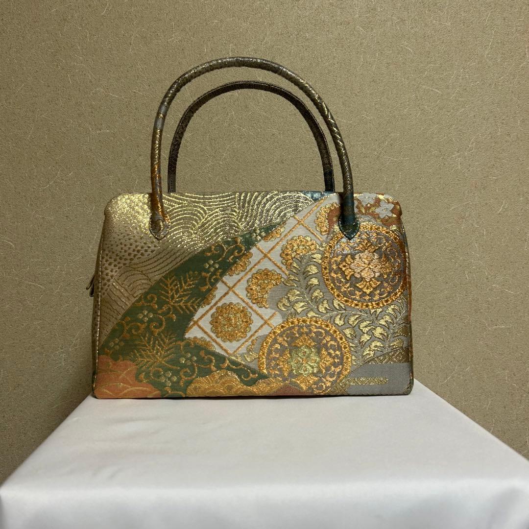 116和装小物　和装バッグ　利休バッグ 帯地使用