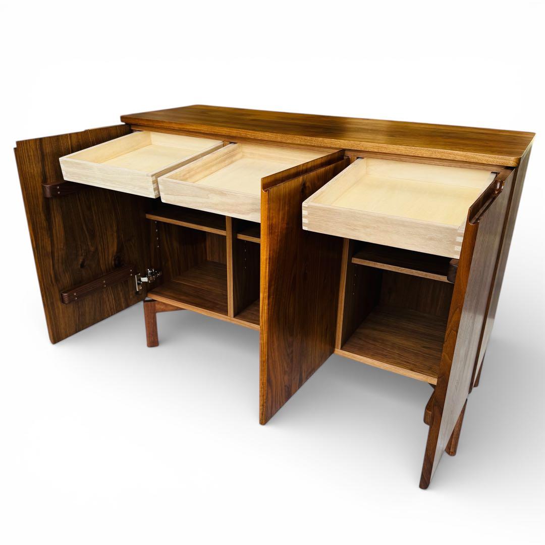 【美品】 大川家具 リビングボード サイドボード ウォールナット 北欧 ミモザ