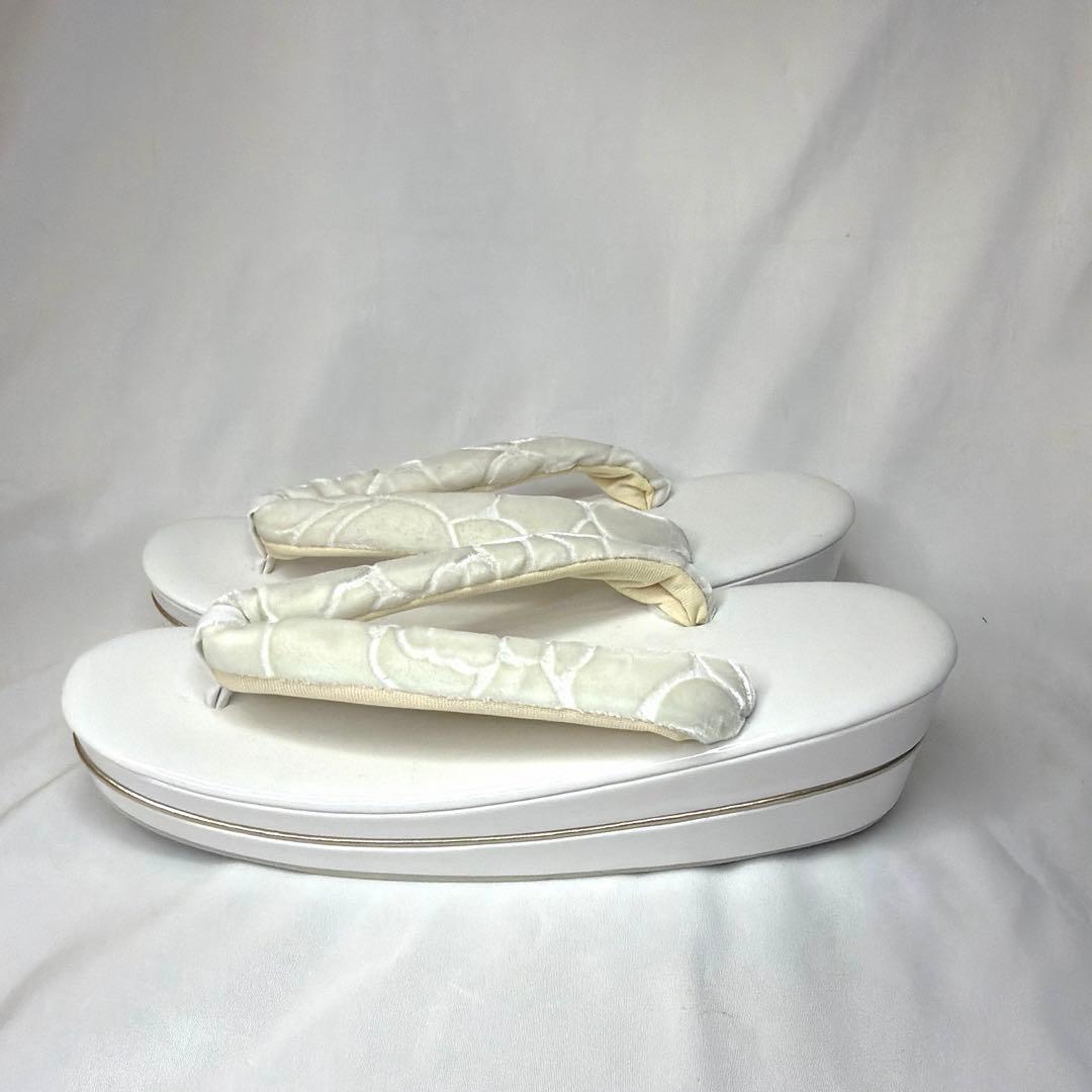 新品　草履　バッグ　セット　振袖用　ベルベット　ホワイト　フリーサイズ　2026