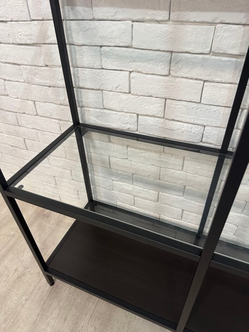 ②【東京都内23区配送無料】イケア　棚　ガラス　陳列　本棚　収納　ディスプレイ