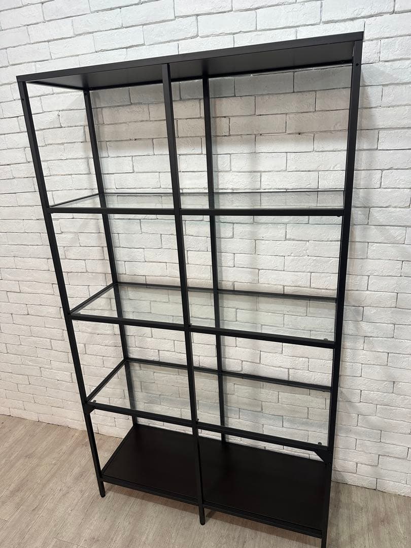 ②【東京都内23区配送無料】イケア　棚　ガラス　陳列　本棚　収納　ディスプレイ