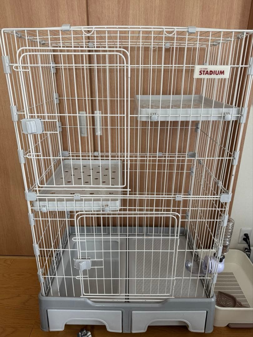 CAT TOWER STADIUM トイレ付きキャットケージ 2段