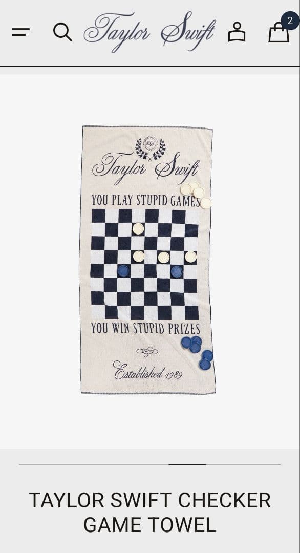 ミュージシャン Taylor Swift Checkerboard Towel Game Set