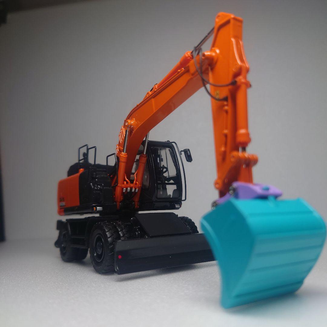 HITACHI ZX140W モノブーム&平バケット 雪像 解体仕様(1/50)