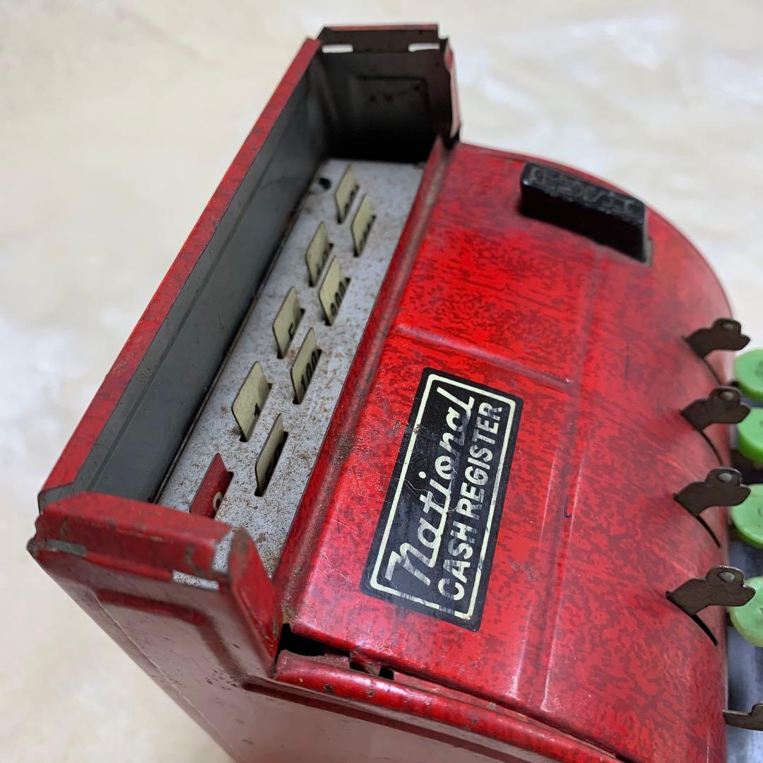 ナショナル レトロレジスター 赤色 ジャンク レトロ雑貨 レトロおもちゃ