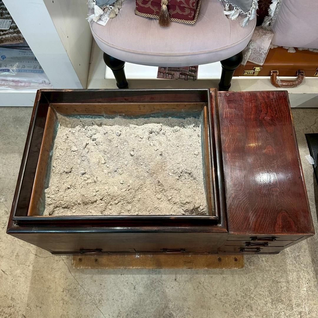 8Φ 江戸長火鉢 関東火鉢 囲炉裏 五徳 小民具 古道具 幅76㎝ 昭和レトロ