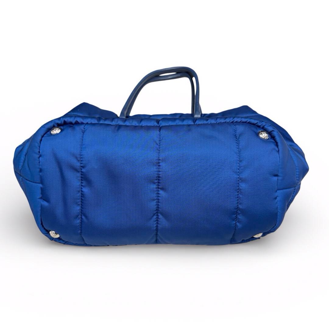 PRADA テスートボンバー　2WAY ハンドバッグ　ナイロン　ブルー　2WAY