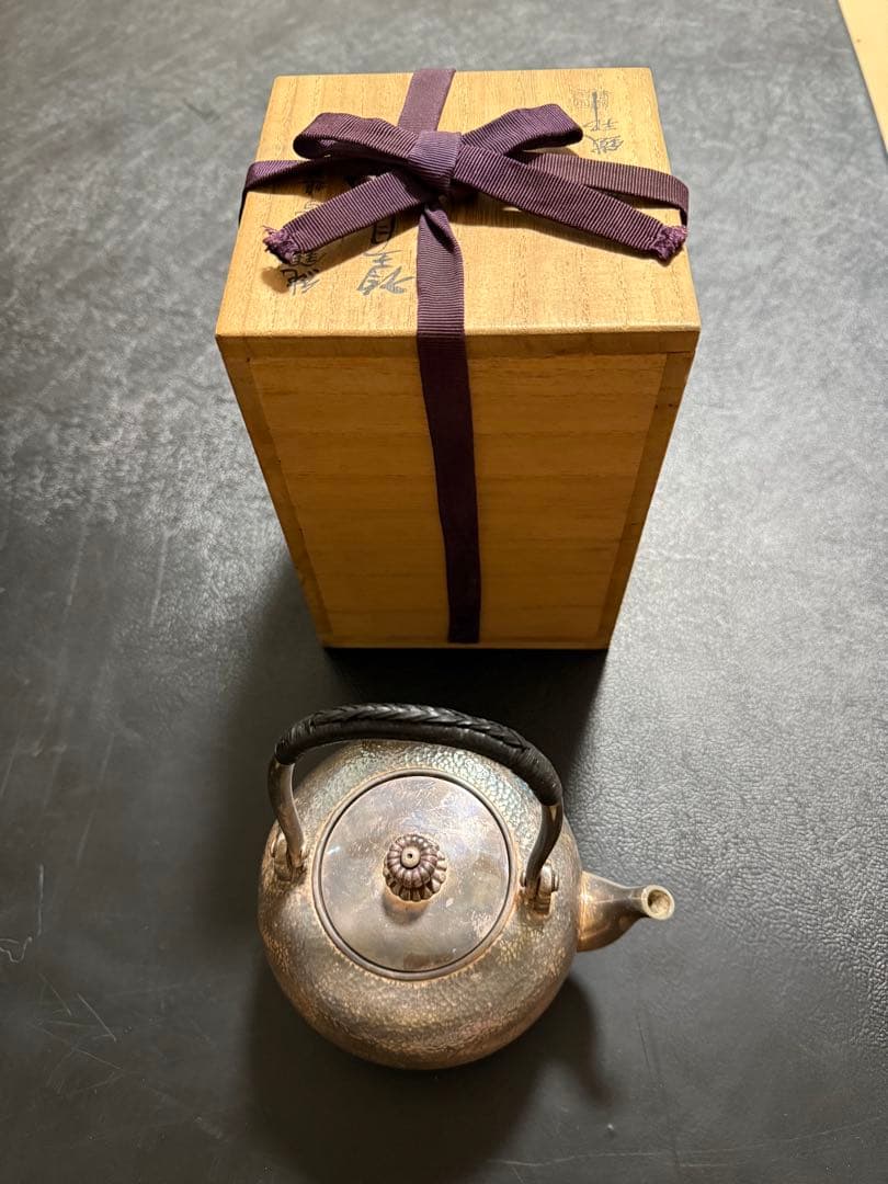 純銀製 湯沸 銀瓶 煎茶道具