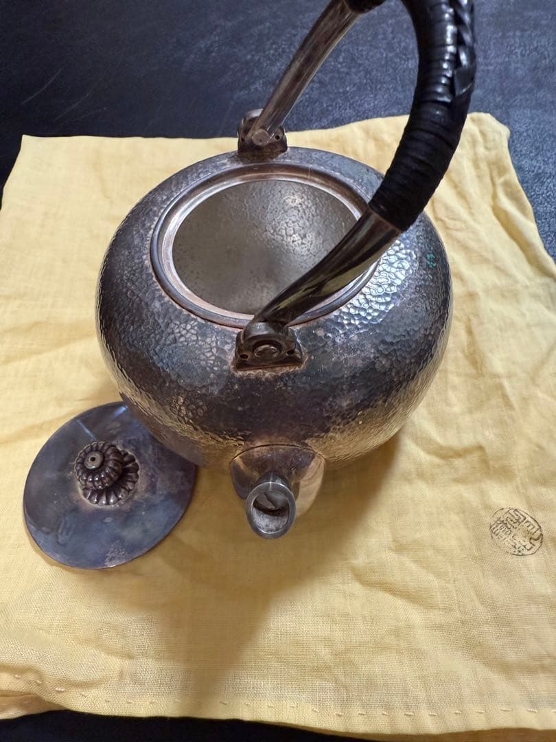 純銀製 湯沸 銀瓶 煎茶道具