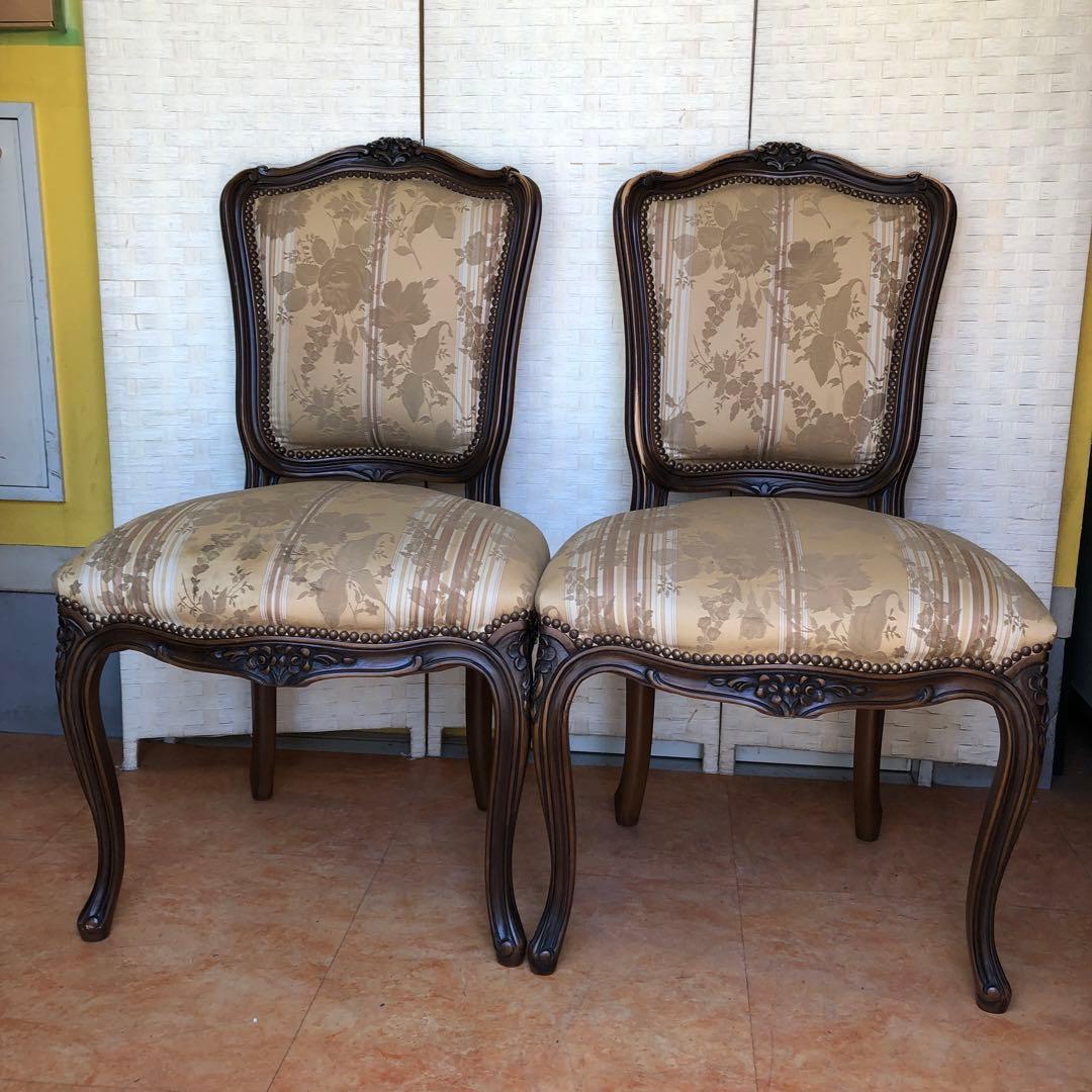 あ1 domani ドマーニ 椅子 カリモク ルイ15世 猫脚 アンティーク2脚