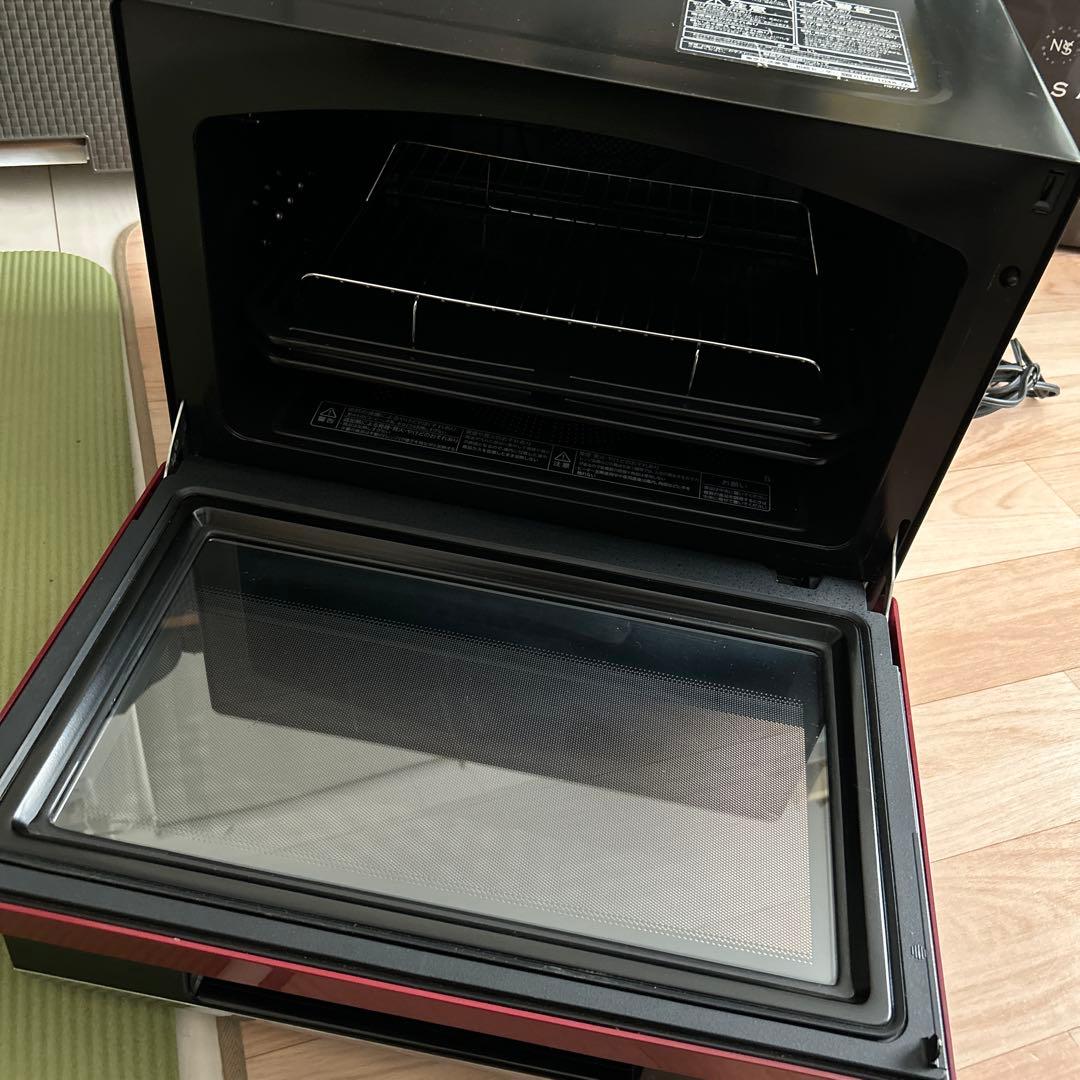 訳ありTOSHIBA ER-TD3000(R) オーブンレンジ 黒/赤