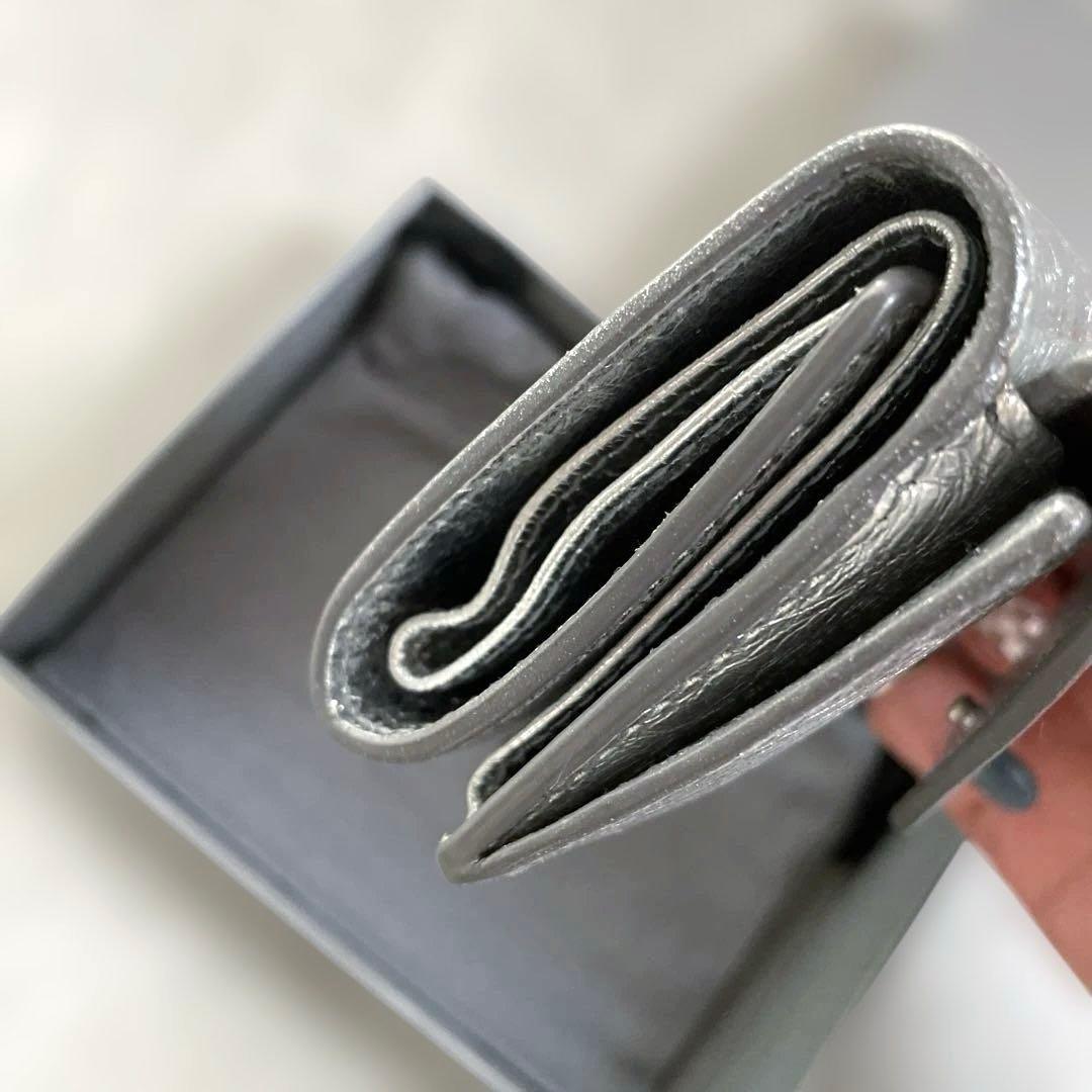 チロメchan！バレンシアガ ペーパーミニウォレット 三つ折り財布