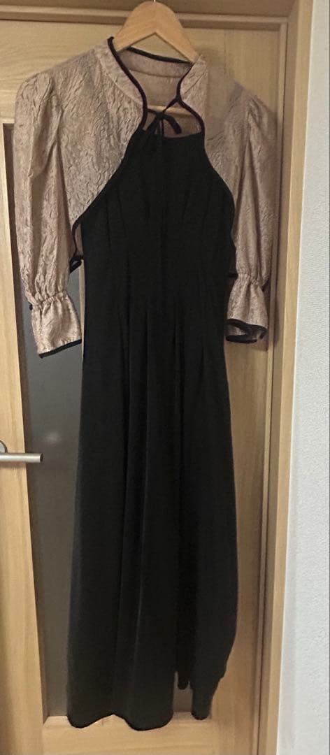 ジャガードボレロ&ウエストタックボリュームパーティードレス