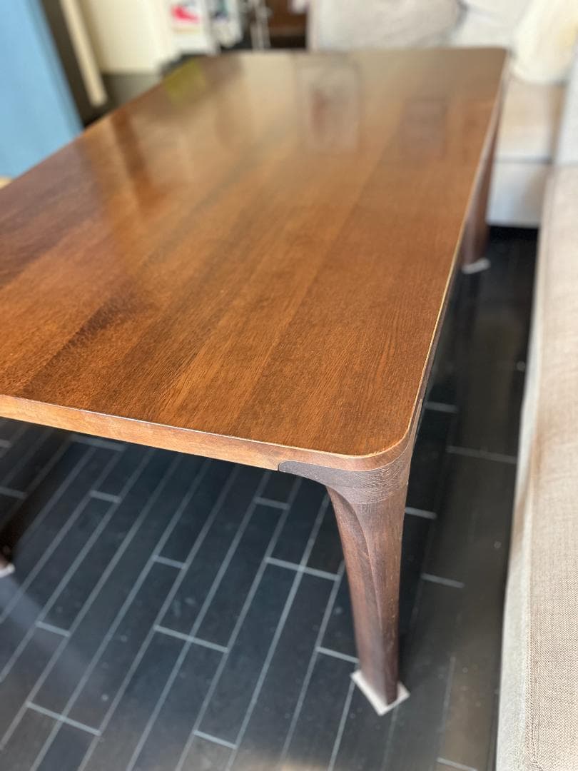 カリモク家具 北欧風天然無垢材 アンティークダイニングテーブル