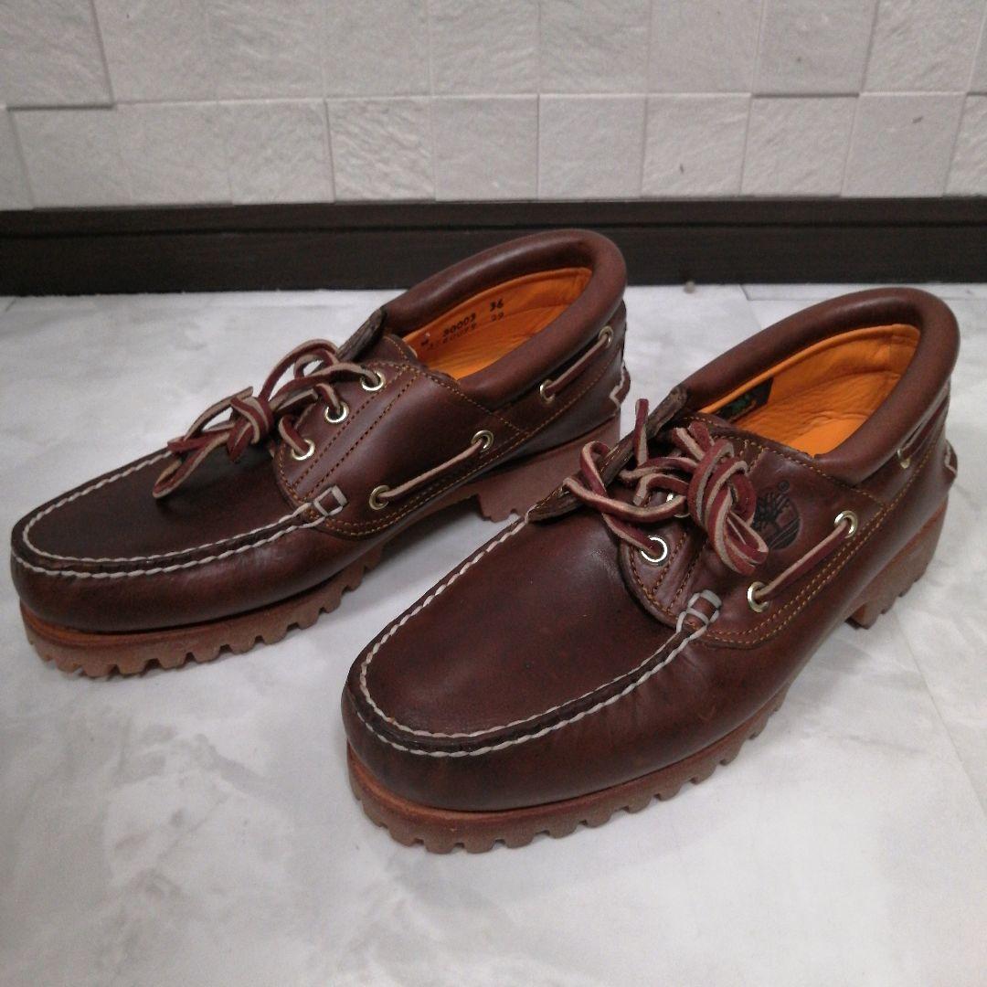 Timberland ブラウン レザー デッキシューズ