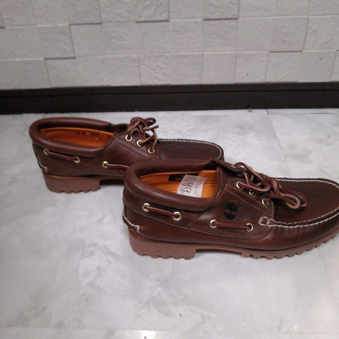 Timberland ブラウン レザー デッキシューズ