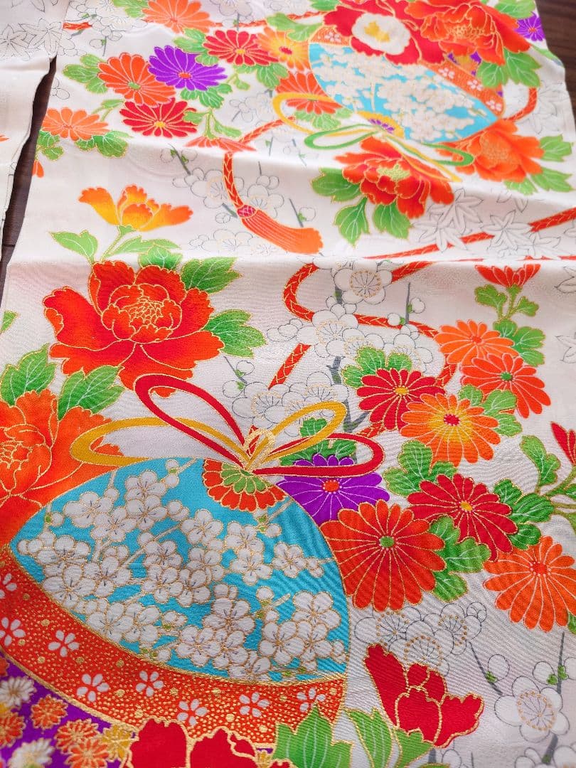 着物　女の子　5歳　7歳　七五三　単衣