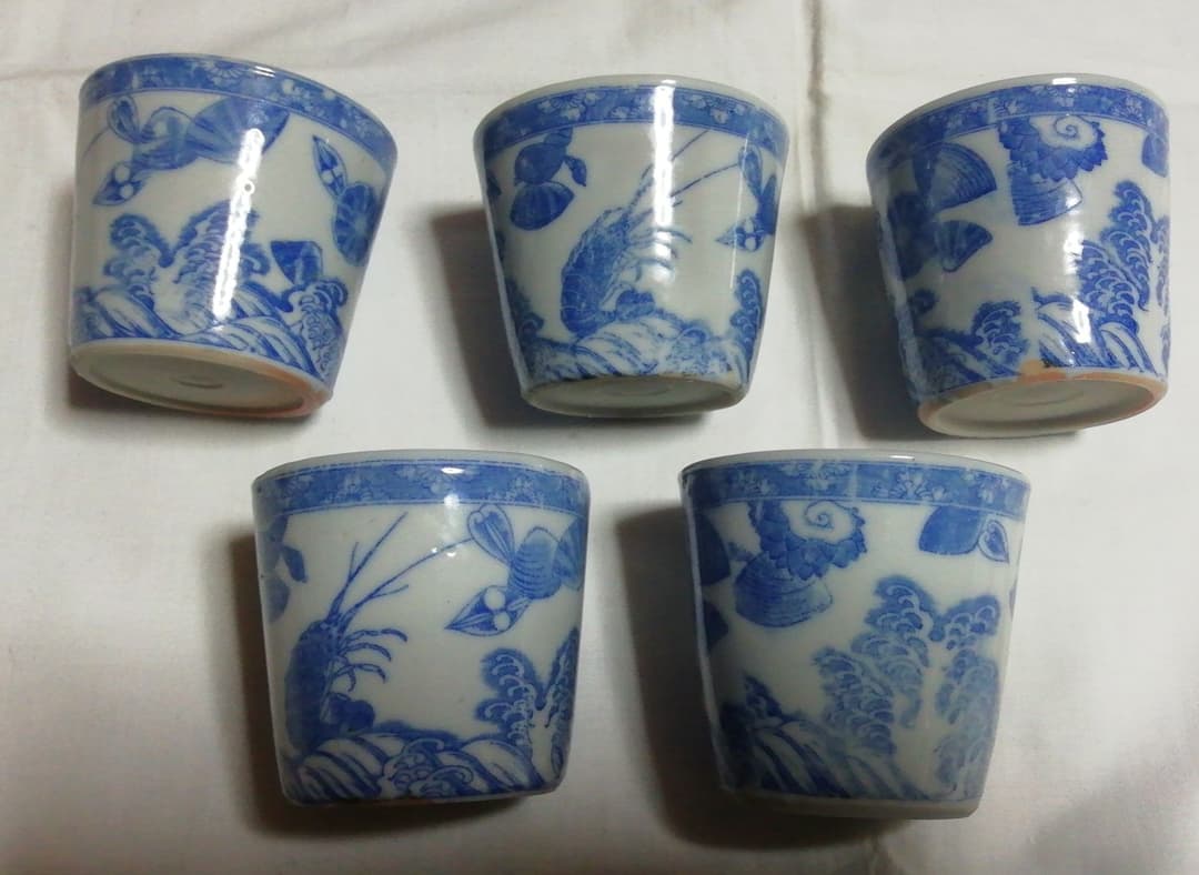 ぎょかい図蕎麦猪口　五客