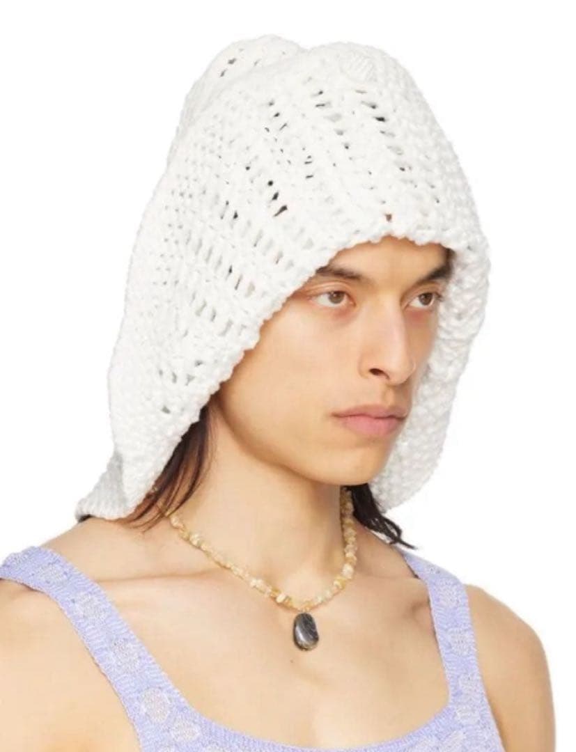 isaboulder ホワイト ロングニット帽