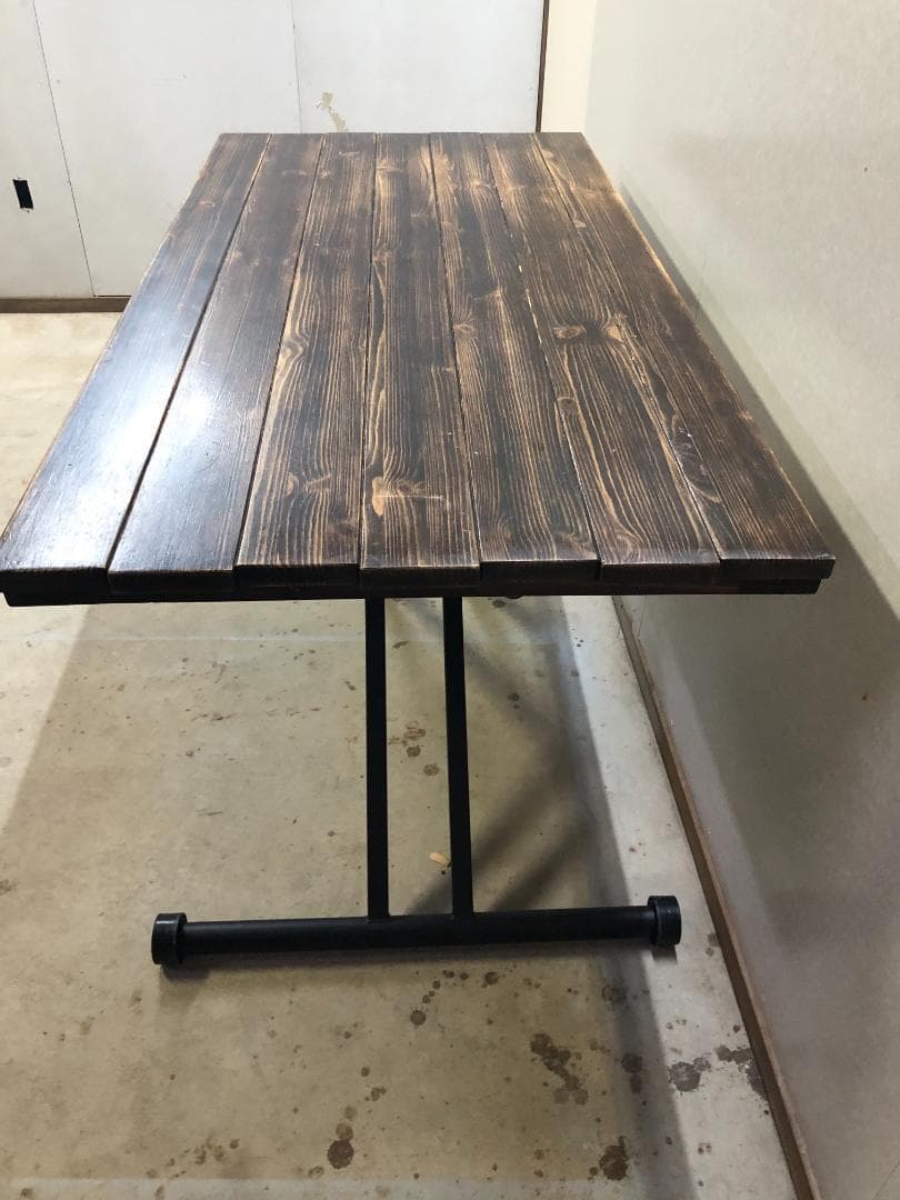 ヴィンテージ風　昇降式テーブル　ダイニングテーブル　0912-3