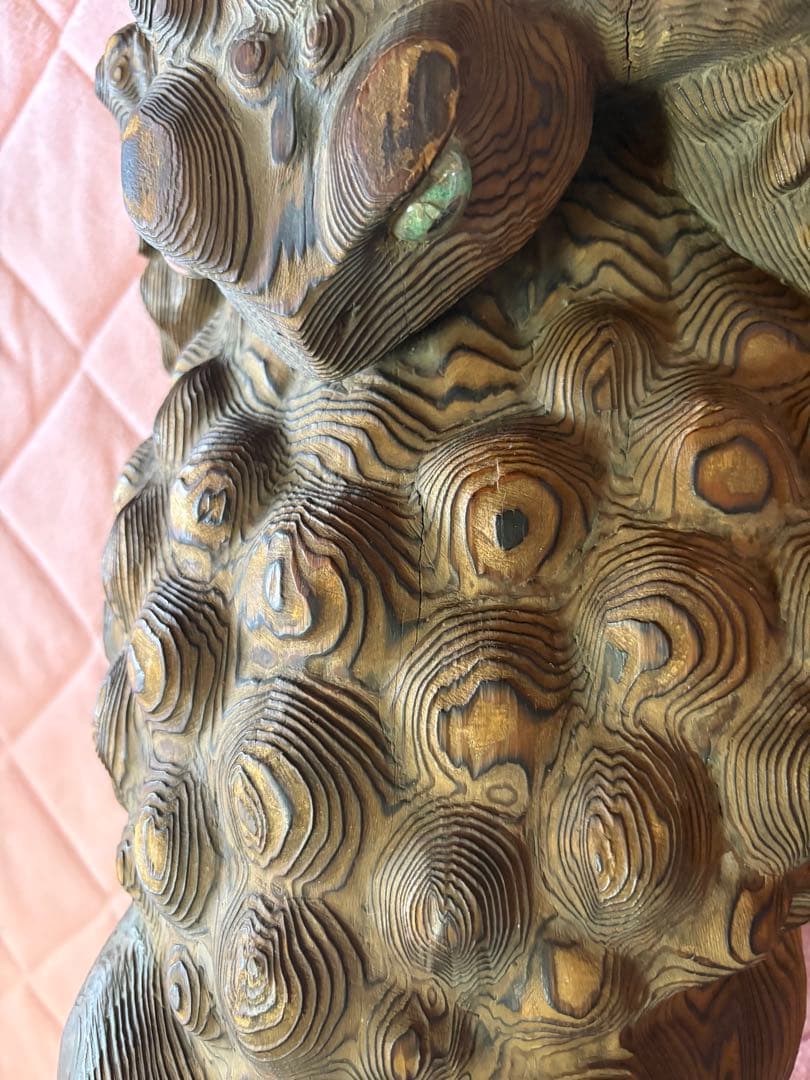 木製親子カエル　置物