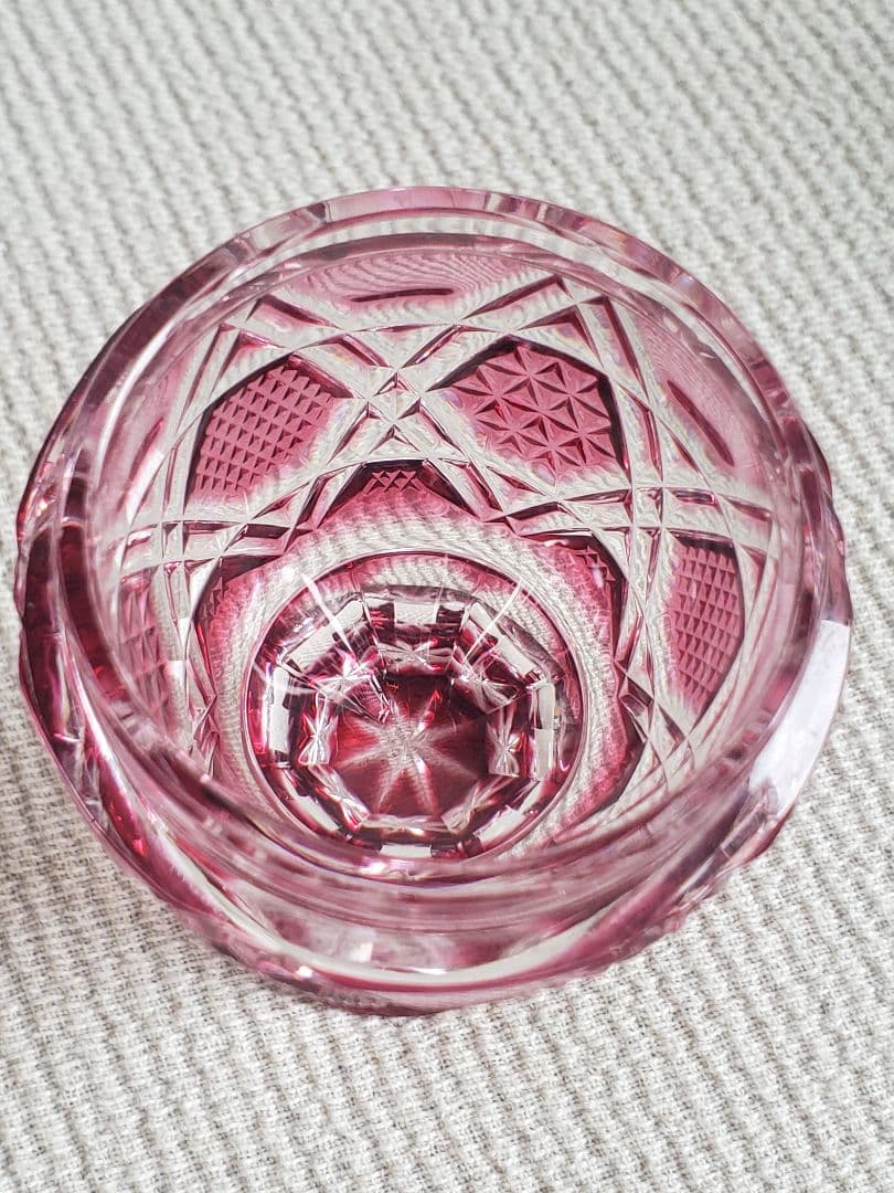 【美色＊美品】薩摩切子の馬上杯　ギヤマン　ビードロ　ガラス細工　酒器　盃　赤　青