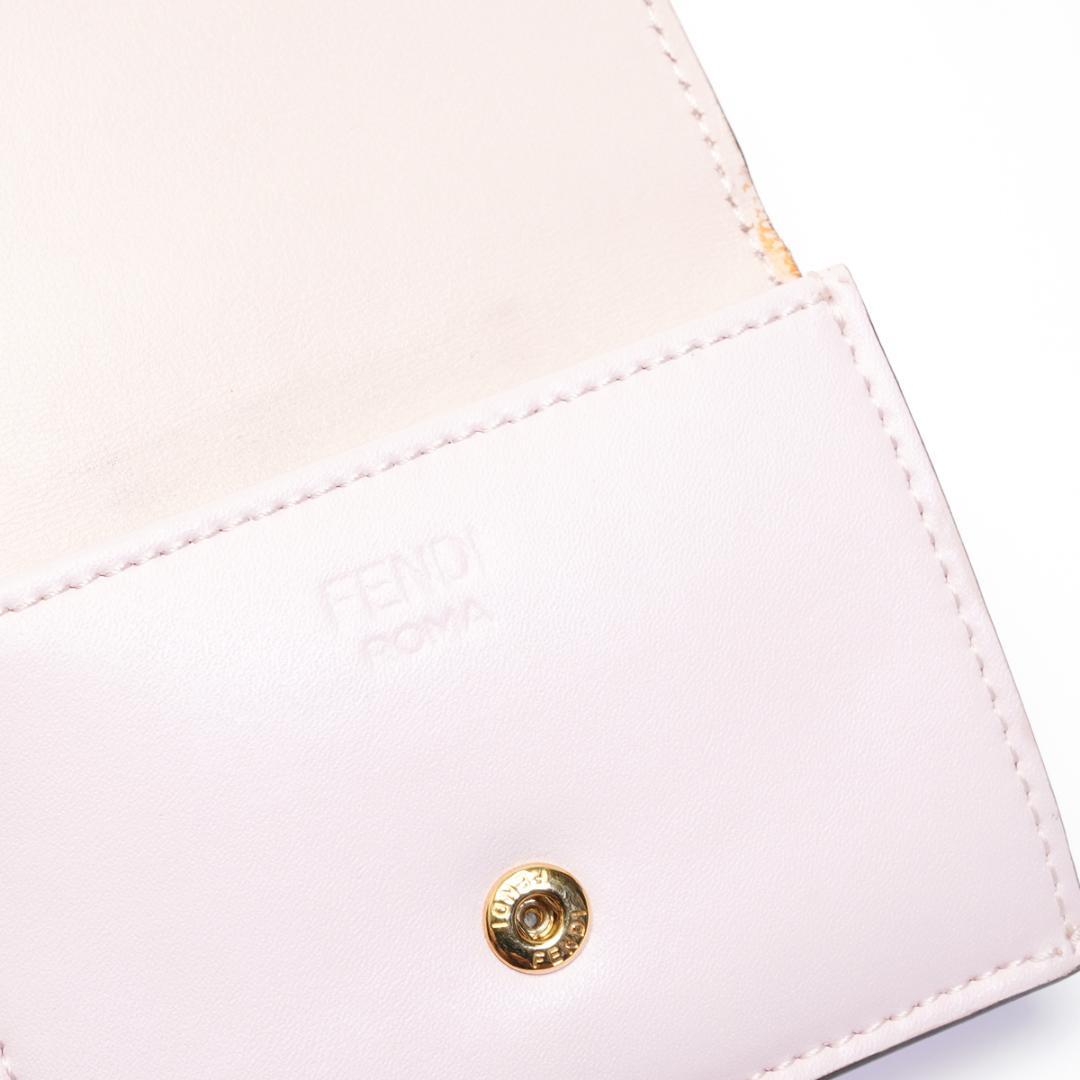 フェンディ モンスター 三つ折り 財布 ピンク コンパクト ウォレット