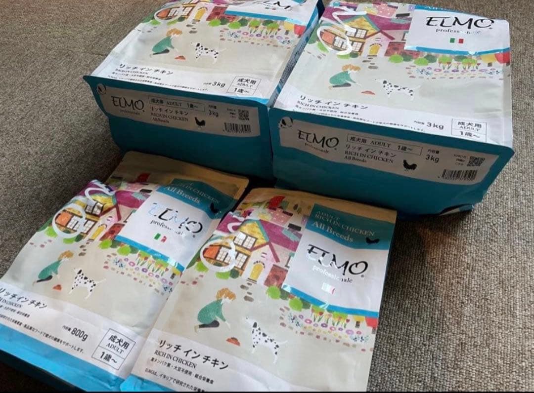 ELMOアダルトエルモドッグフードリッチインチキン800g×2袋 3kg×2袋