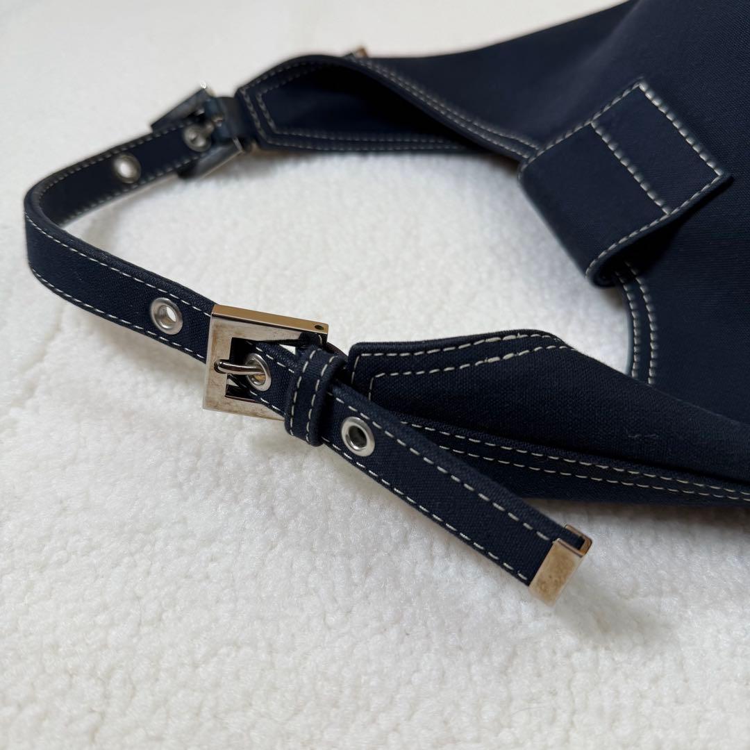 Fendi フェンディ デニム ハンドバッグ ネイビー マンマバケット