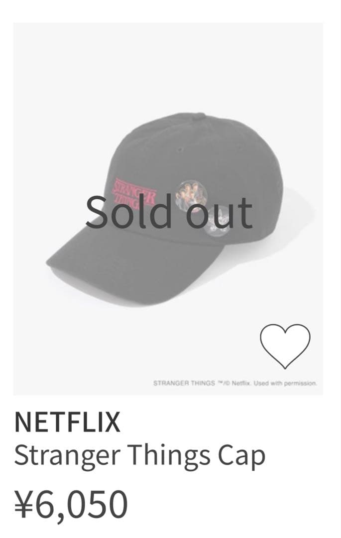 【公式完売・新品未使用】ストレンジャーシングス　キャップ Netflix公式